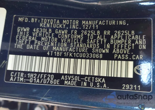 4T1BF1FK1CU033068: 44063671