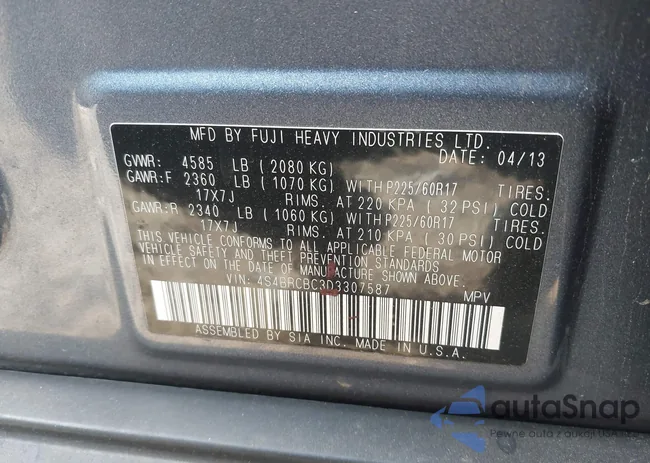 4S4BRCBC3D3307587: 44063909