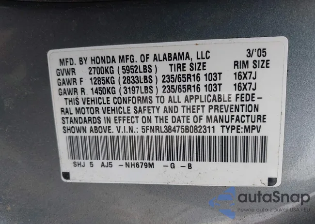 5FNRL38475B082311: 44063941