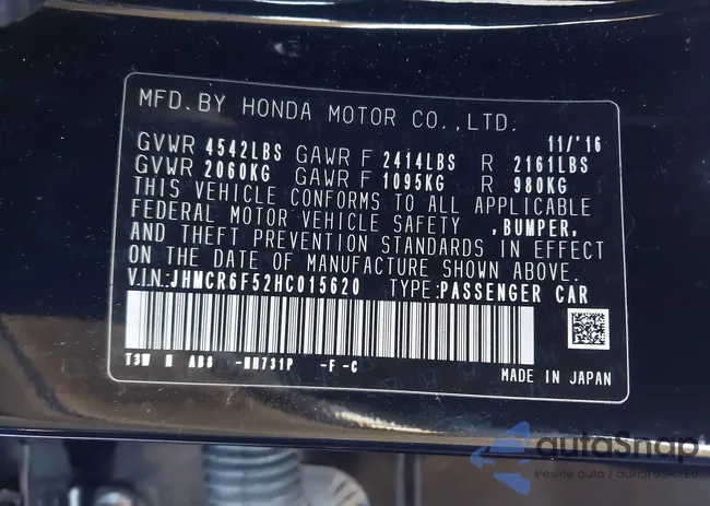 JHMCR6F52HC015620: 44064034