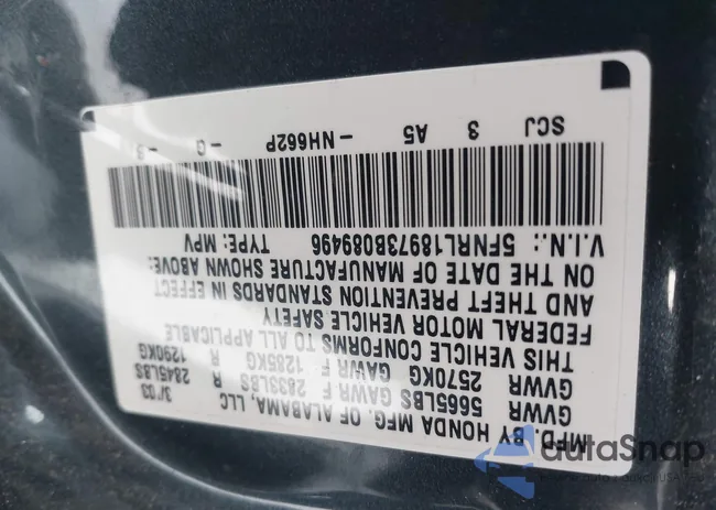 5FNRL18973B089496: 44064146