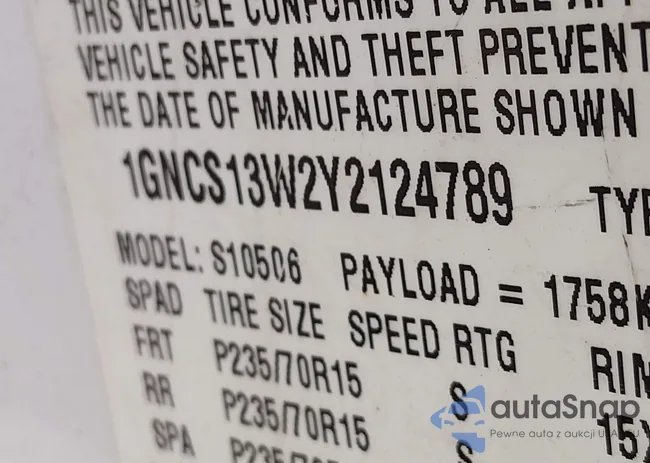 1GNCS13W2Y2124789: 44063229