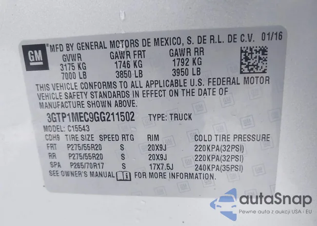 3GTP1MEC9GG211502: 44063401