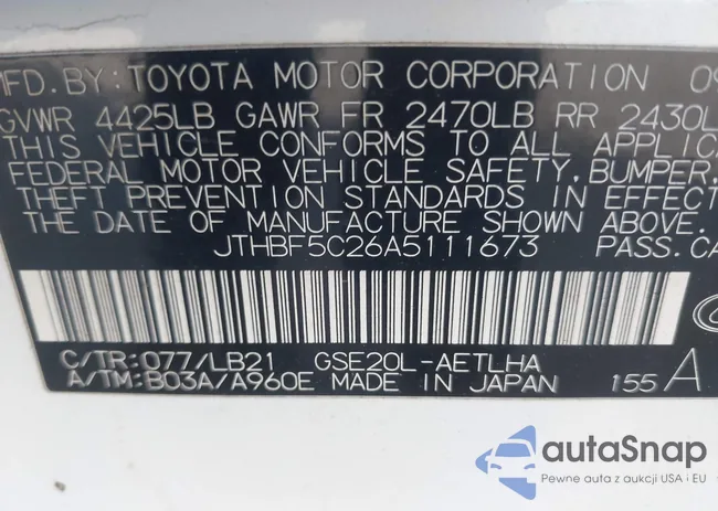 JTHBF5C26A5111673: 44064982