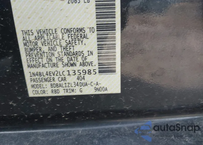 1N4BL4EV2LC135985: 44065101