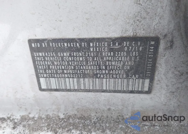 3VWC17AU0HM502212: 44065116