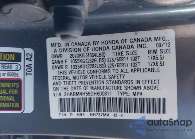 2HKRM4H56DH600811: 44064266