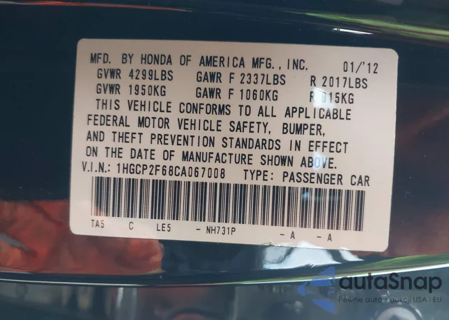 1HGCP2F68CA067008: 44064395