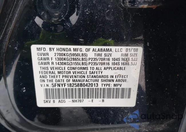 5FNYF18258B042013: 44065785