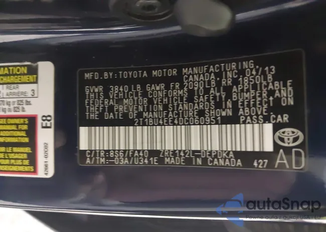 2T1BU4EE4DC060951: 44065858