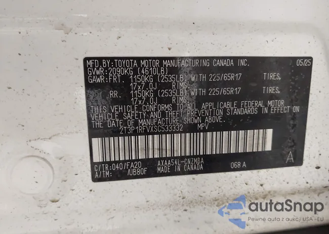 2T3P1RFVXSC533332: 44065877