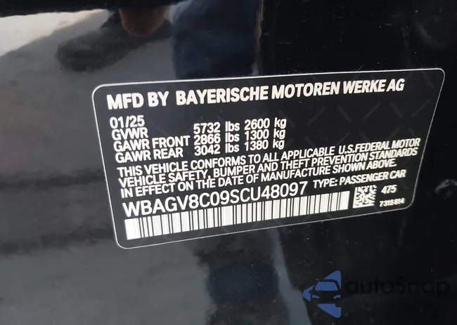 WBAGV8C09SCU48097: 44065900