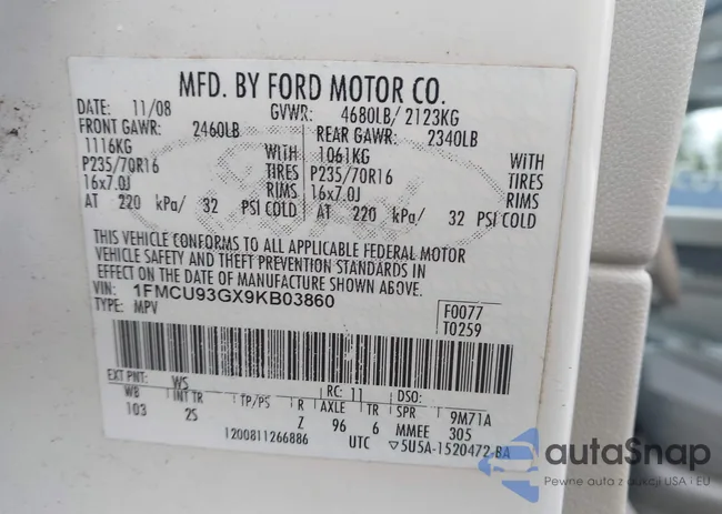 1FMCU93GX9KB03860: 44065912