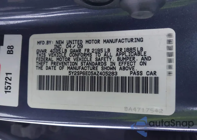 5Y2SP6E05AZ405283: 44065302