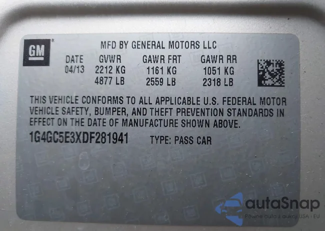 1G4GC5E3XDF281941: 44065304