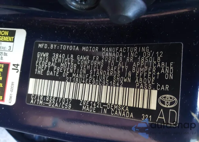 2T1BU4EE9DC951642: 44065427