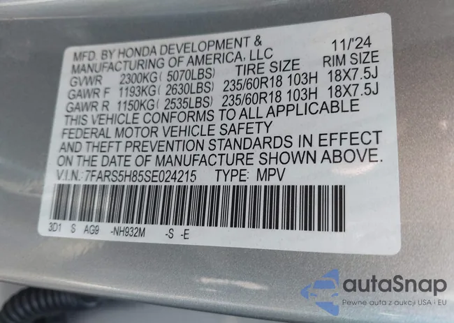 7FARS5H85SE024215: 44066608