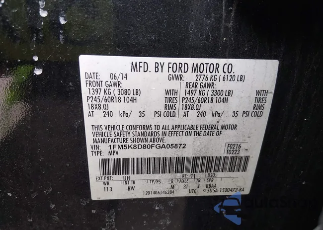 1FM5K8D80FGA05872: 44066809