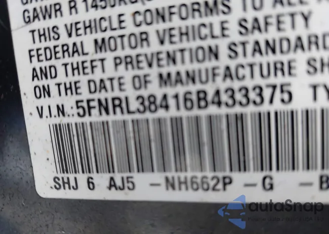 5FNRL38416B433375: 44066286