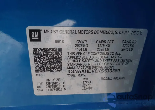 3GNAXHEV6KS536389: 44066328