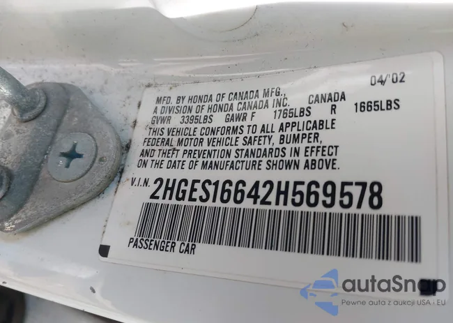 2HGES16642H569578: 44066405