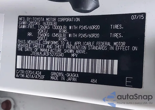 JTEBU5JR3F5270340: 44067610