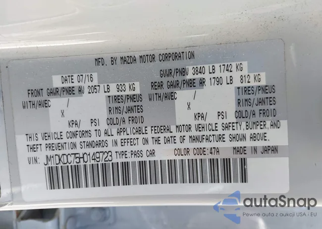 JM1DKDC75H0149723: 44067697