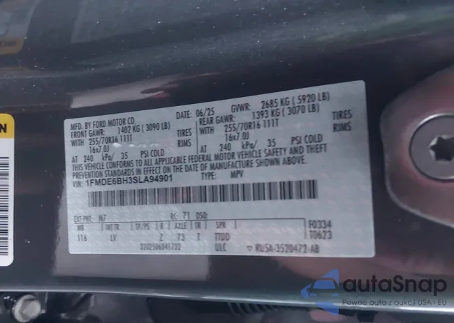 1FMDE6BH3SLA94901: 44067738