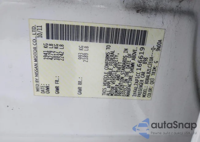 1N4AL2AP1CC166619: 44067802