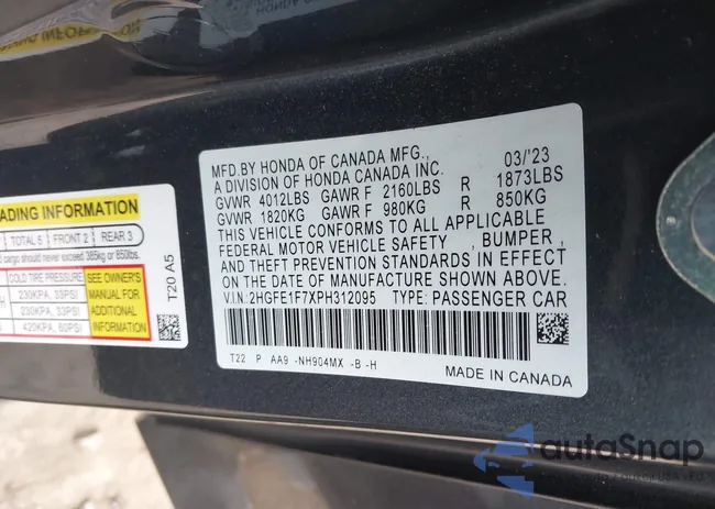 2HGFE1F7XPH312095: 44067837