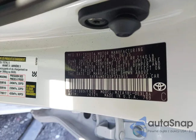 5YFB4MDEXSP333955: 44067851