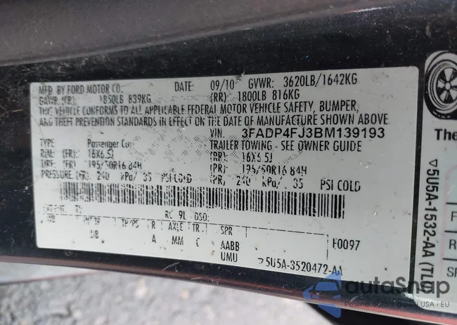 3FADP4FJ3BM139193: 44067857