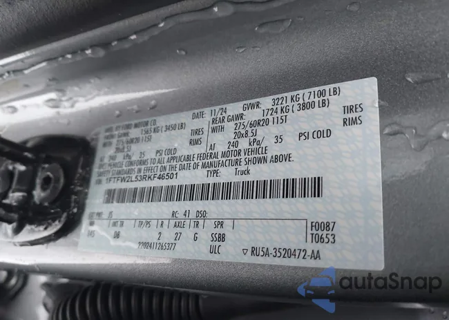 1FTFW2L53RKF46501: 44067903