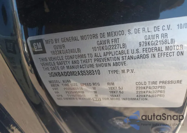 3GNBADDM2AS538310: 44067206