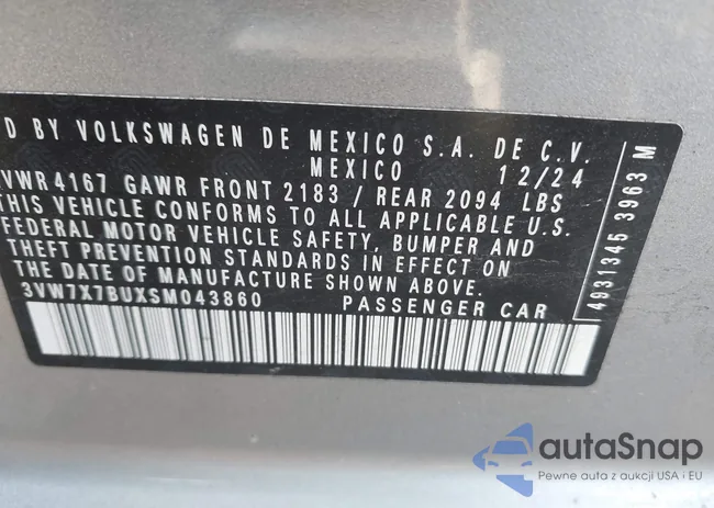 3VW7X7BUXSM043860: 44067232