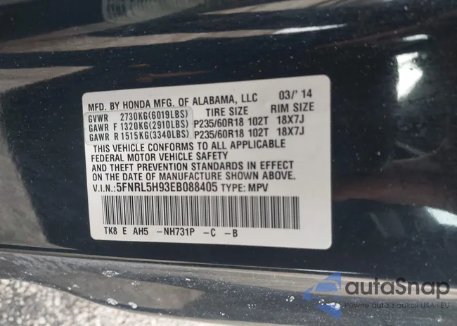 5FNRL5H93EB088405: 44067326