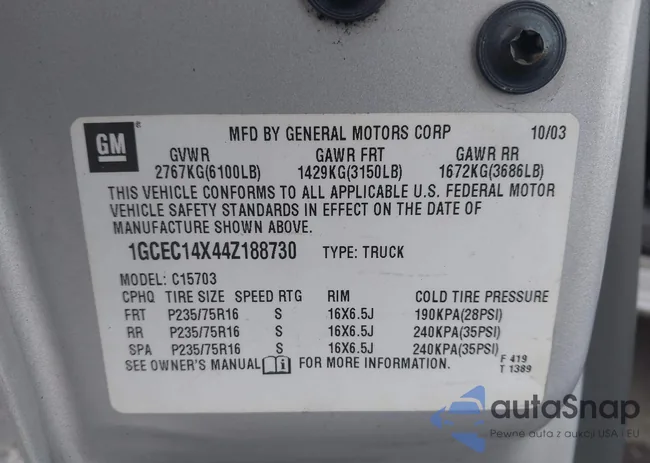 1GCEC14X44Z188730: 44067384