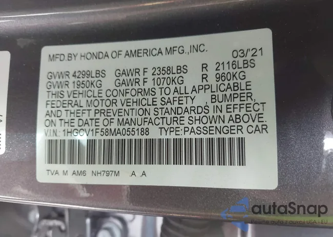 1HGCV1F58MA055188: 44067407