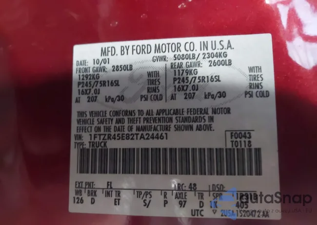 1FTZR45E82TA24461: 44067485