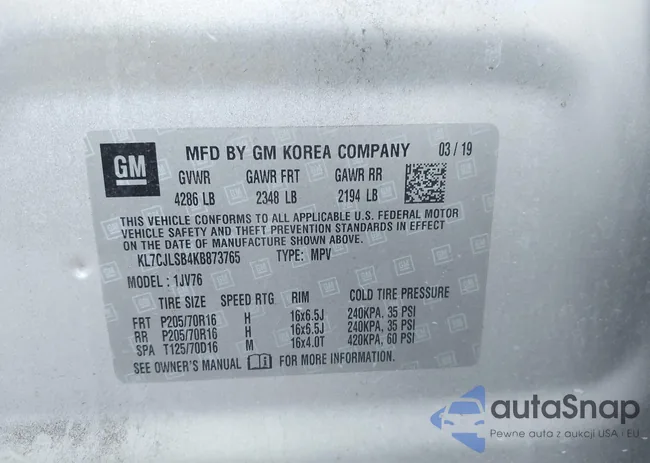 KL7CJLSB4KB873765: 44067589