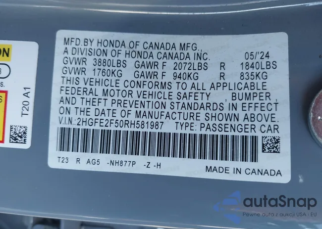 2HGFE2F50RH581987: 44068992