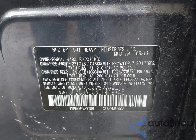 JF2SJAEC3EH449746: 44068484