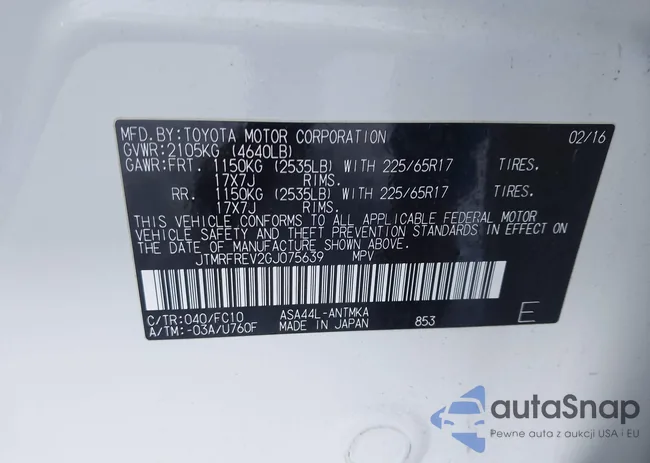 JTMRFREV2GJ075639: 44068536