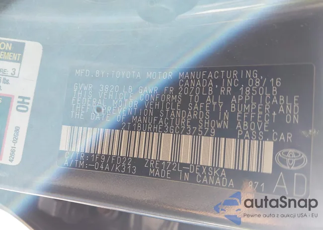 2T1BURHE3GC737579: 44069682