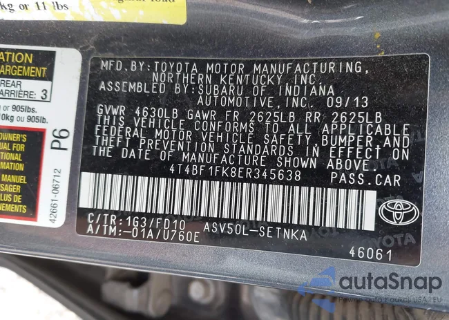 4T4BF1FK8ER345638: 44069748