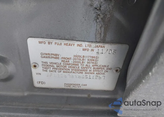 JF1GD676X6G511267: 44069357