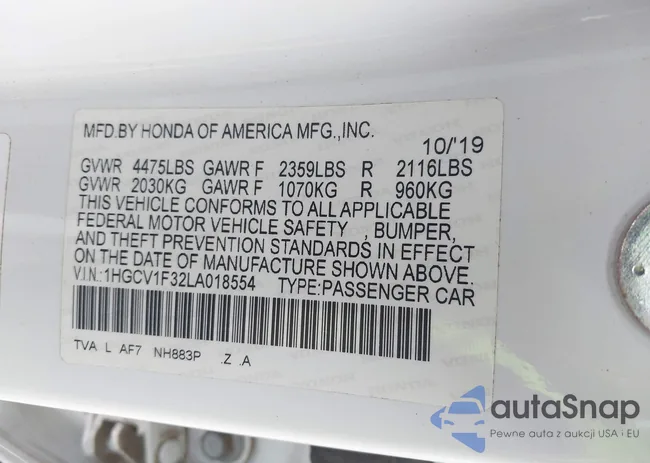 1HGCV1F32LA018554: 44069377