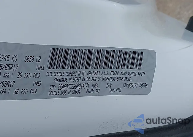 2C4RDGCG6GR344171: 44069407