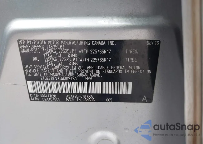 2T3ZFREVXGW302481: 44069418