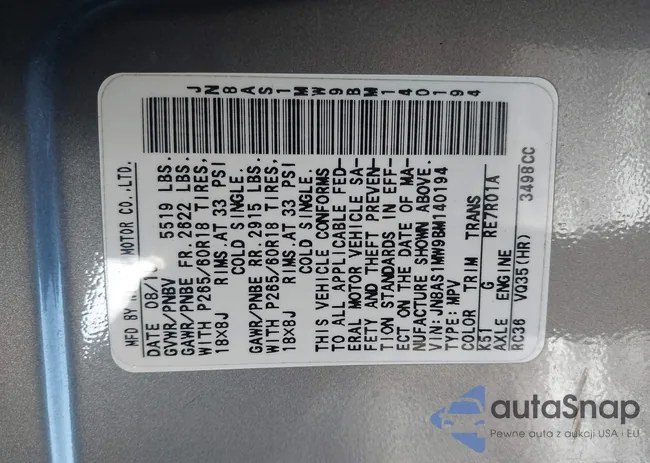 JN8AS1MW9BM140194: 44069532